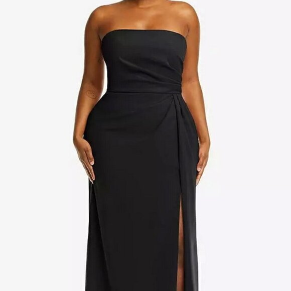 After Six Black Strapless Crepe Trumpet Gown - Picture 1 of 6